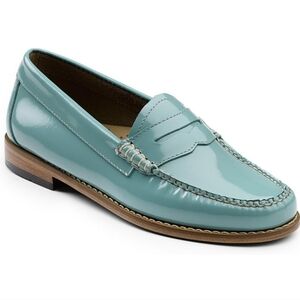 WEEJUNS - GH BASS - Stylish patent leather turquoise loafer- size 8m